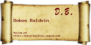 Dobos Baldvin névjegykártya
